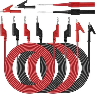 Produktbild von Isolierklemmen für Multimeter - 4 Stück - 4 mm - geisolte Krokodilklemmen