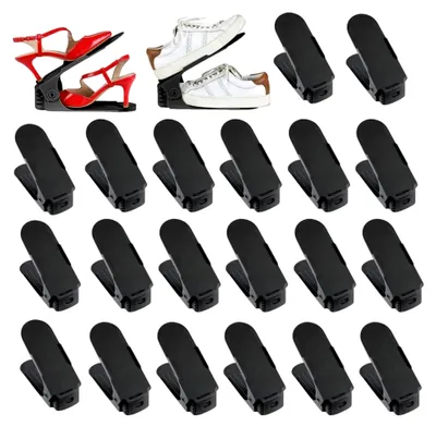 Produktbild von 20 x Verstellbarer Schuhregal Schuhstapler Schuhaufbewahrung Schuhorganizer Schuhhalter Farbe: Schwarz