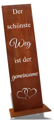 Produktbild von Gartenschild Rost 55 cm Metall Garten Stele Spruchtafel Hochzeit Deko