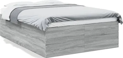 Obrázek produktu pro vidaXL Postel Grey Sonoma 140x190 cm Dřevěný materiál