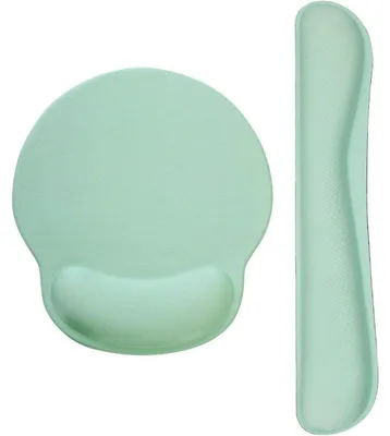 Produktbild von Ergonomisches Mauspad mit Handballenauflage und Tastatur-Handgelenkstütze, Gelkissen, Grün, 2er Set