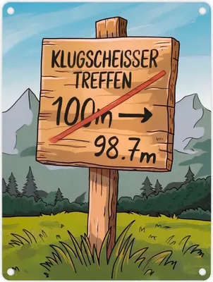 Produktbild von Klugscheisser Treffen Metallschild in 15x20 cm für Besserwisser