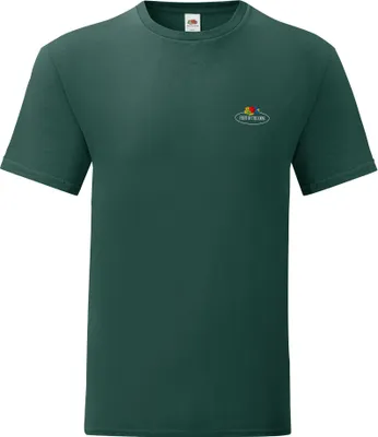 Produktbild von Fruit of the Loom Iconic 150 T-Shirt mit Vintage-Logo auf der Brust Farbe: waldgrün - Vintage-Logo klein Größe: 2XL