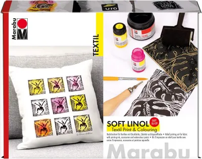 Immagine prodotto di Marabu 1703000000081 Marabu Textil Transfer Set "Soft Linol Print & Colouring"