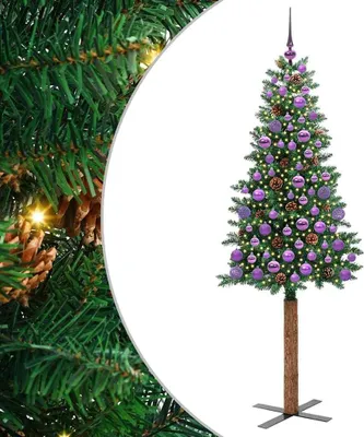 Obrázok produktu pre Úzky vianočný stromček s 300 LED-i so stojanom Zelená 180 cm