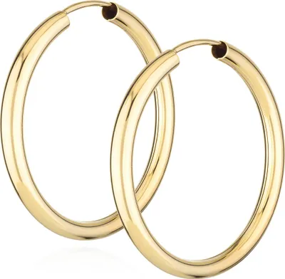 Produktbild von Paar 333 Gelb Gold Creole Ohrringe Ohrschmuck Rund Goldohrringe 30mm 1851