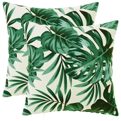 Immagine prodotto di vidaXL, 2 federe decorative, motivo a foglie, 40 x 40 cm, poliestere