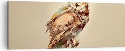 Produktbild von Bild auf Leinwand - Leinwandbild - Eule Vogel Natur - 140x50cm - Wand Bild - Wanddeko - Wandbilder - Leinwanddruck - Bilder - Kunstdruck - Wanddekoration - Leinwand bilder - Wandkunst - AB140x50-3856