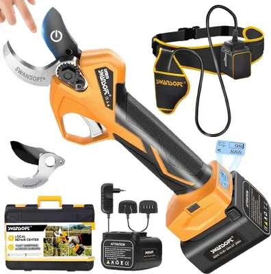 Produktbild von Elektrische Gartenschneider, verstellbarer Schneiddurchmesser 0-36 mm, lange Akkulaufzeit 8-10 Stunden, bürstenloser Motor, PRU36-Y 2AH4AH