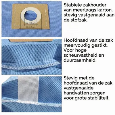 Productafbeelding van herbruikbare filterzak | Vuilvangzak voor nat-droogzuiger + industriële stofzuiger (20 liter // zakopening 55 mm voor bijv. )