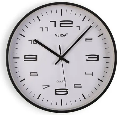 Obrázok produktu pre Nástenné hodiny Versa čierny plast 25 x 25 x 4 cm