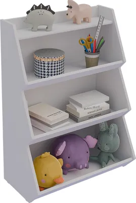 Immagine prodotto di Ripiano in legno in piedi | Scaffale per bambini salvaspazio | Dimensioni: H. 89 x W. 63 x D. 35 cm | Scaffale elegante | Scaffale di stoccaggio | Libreria | Ripiano in piedi – Italu