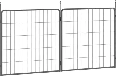Obrázek produktu pro PawHut sada 2 prodlužovacích panelů pro venkovní ohrady pro psy, 80 x 80 cm, ocelový plot pro štěňata, pro malé a střední psy Šedá barva