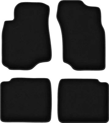 Image de Tapis de sol velours sur-mesure pour Mitsubishi Lancer VII (2003-2008, break, berline) noir, jeu 4 pièces, fixations