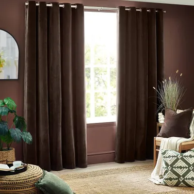 Produktbild von Yard - Ösenvorhänge, Chenille Samt RV3279 (117 cm x 183 cm) (Braun)