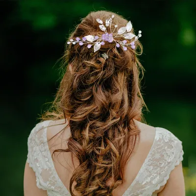 Produktbild von 2er Set Strass Haarkamm Clips - Kristall Haarkamm für Mädchen Frauen Bräute Brautjungfern - Lila