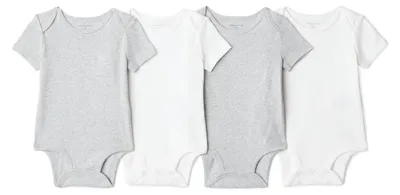 Zdjęcie produktu dla A. Essentials Baby - Zestaw 4 body krótkim rękawem dla chłopców, wykonane z dzianiny bawełnianej