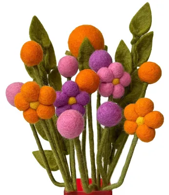 Image de Omgoods - Bouquet de fleurs en feutre, fabriqué à la main, pour une décoration durable