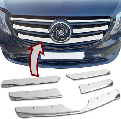 Zdjęcie produktu dla Listwy osłony chłodnicy ze stali nierdzewnej chrom do MERCEDES VITO W447 | od MOPF BJ 2020&gt