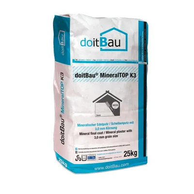 Produktbild von MineralTOP 3mm WDVS Scheibenputz Struktur Fassade Edelputz Oberputz weiß