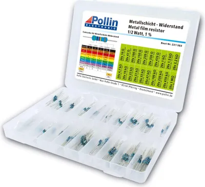 Produktbild von Widerstands Sortiment Metallschicht 400 Stk., 0,5 W, 1%
