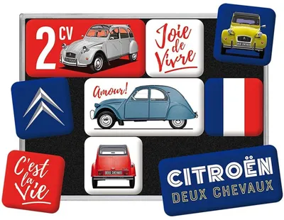 Produktbild von Nostalgic-Art - 9tlg. Magnetset - Citroen - 2CV C'est la vie