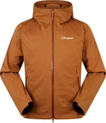 Braune Softshelljacke "Ridge-Roamer" von Berghaus mit Kapuze und Reißverschluss.