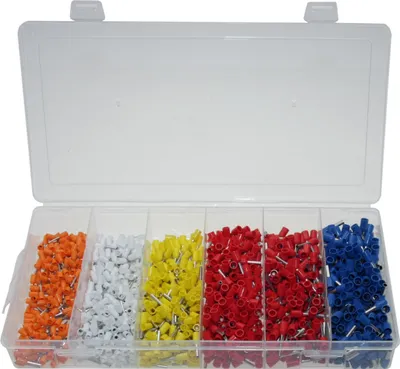 Produktbild von 1200 x Aderendhülsen-Sortiment - isoliert - Querschnitt 0,5-2,5mm²  Länge 8-12mm