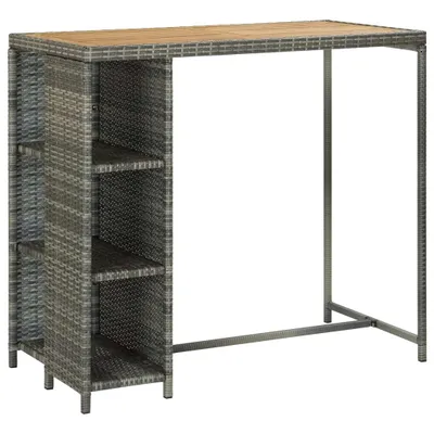 Produktbild von vidaXL 5-tlg. Gartenbar-Set mit Kissen Poly Rattan Grau