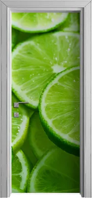 Produktbild von Tür Selbstklebende 80x210 cm Türfolie Türtapete Klebefolie - Scheiben von grüner Limette