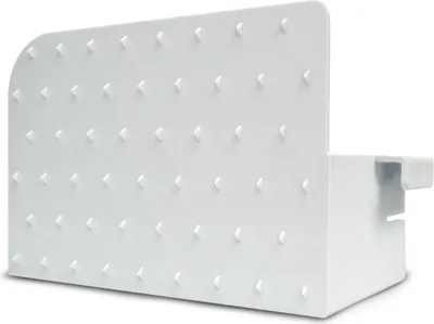 A white plastic accessory for a food slicer.