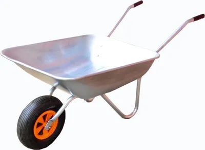 Productafbeelding van Grondkar met een draagvermogen van 80 kg en een inhoud van 60 liter - Gemaakt van verzinkt staal - Uitgerust met luchtbanden