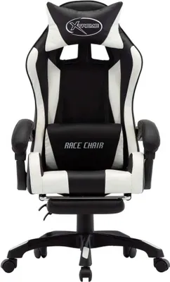 Immagine prodotto di vidaXL Sedia da gioco con poggiapiedi in ecopelle bianca e nera