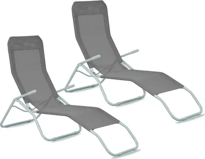 Produktbild von Aga 2x Záhradné lehátko SIESTA Šedé