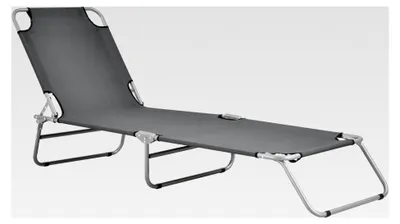 Produktbild von Sonnenliege Carcao klappbar bis 110 kg Dunkelgrau 186 x 55 x 24 cm Gartenliege mit verstellbarer Rückenlehne