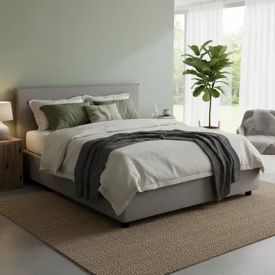 Image de Anassimene - Lit Double, Gris, Matelas Inclus  Italy