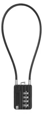 Immagine prodotto di Luchetto numerico a 4 cifre, cavo flessibile da 30 cm, diametro 3 mm, per armadietti, bagagli, coperchi di bidoni della spazzatura. Confezione da 1 pezzo