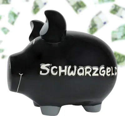 Produktbild von Große lustige Spardose Sparschwein SCHWARZGELD schwarz 17 cm