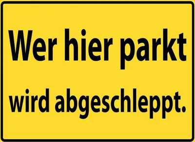 Produktbild von vianmo Holzschild 30x40 cm Wer hier parkt wird abgeschleppt