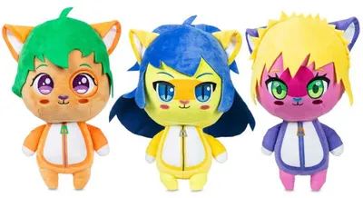 Image de 3 Stück Fuchs kawaii Kuscheltiere in Anzügen - ca. 20 cm