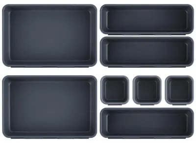 Productafbeelding van Lade organizer set - Kunststof - 8-delig - 3 maten - Antislip