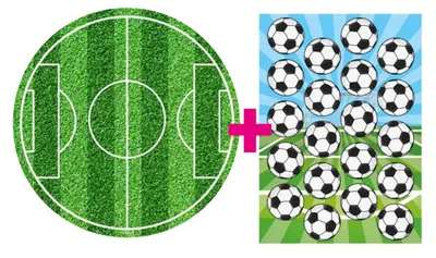 Produktbild von 2er Set Fußball Tortenaufleger & Muffinaufleger Geburtstag