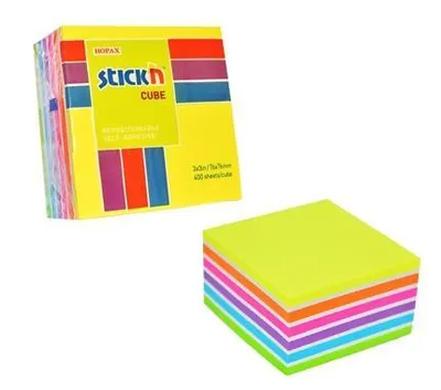 Immagine prodotto di Kostka z karteczkami samoprzylepnymi 7 kolorów neonowych i pastelowych STICKN