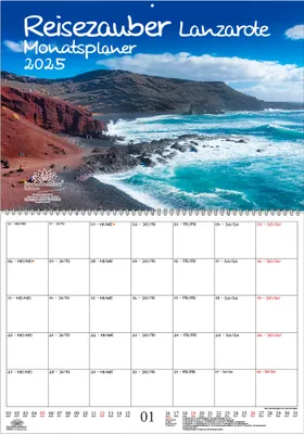 Produktbild von Reisezauber Lanzarote Planer DIN A2 Kalender für 2025 Arrecife Reise Urlaub Strand Spanien - Seelenzauber