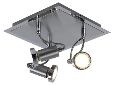 Produktbild von LED Deckenstrahler, drei Spots, Chrom, Stahl