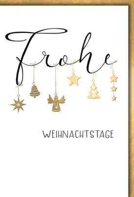 Produktbild von Weihnachten Weihnachtsanhänger gold Weihnachtskarte mit Umschlag