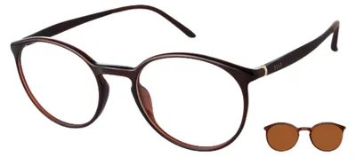 Productafbeelding van ELLE Bril met sterkte voor dames, rond, bruin, model EL13510