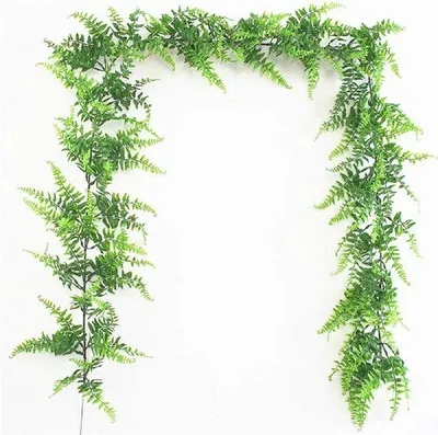 Image de Plante grimpante artificielle pour intérieur - 190 cm. Faux lierre - plante grimpante artificielle pour cuisine, terrasse, balançoire, fête, bureau, décoration de Noël, décoration d'Halloween - vert