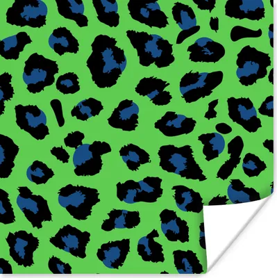 Produktbild von MuchoWow® Poster Panther Druck - Neon - Grün - Blau 30x30 cm - Wandposter - Printing