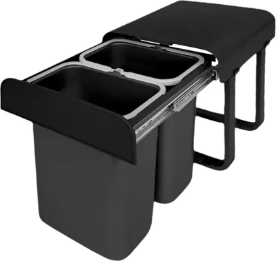 Produktbild von Ekotech Abfallsammler AS88S Aladin schwarz 2x 8 Liter